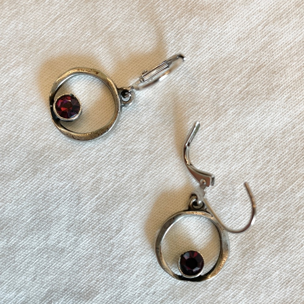 ** 3 For 20$ -- Silver Earrings with Purple Stone